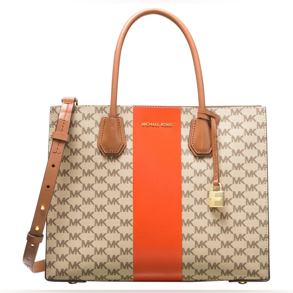 Michael Kors Center Stripe Mercer Large Convertible Tote